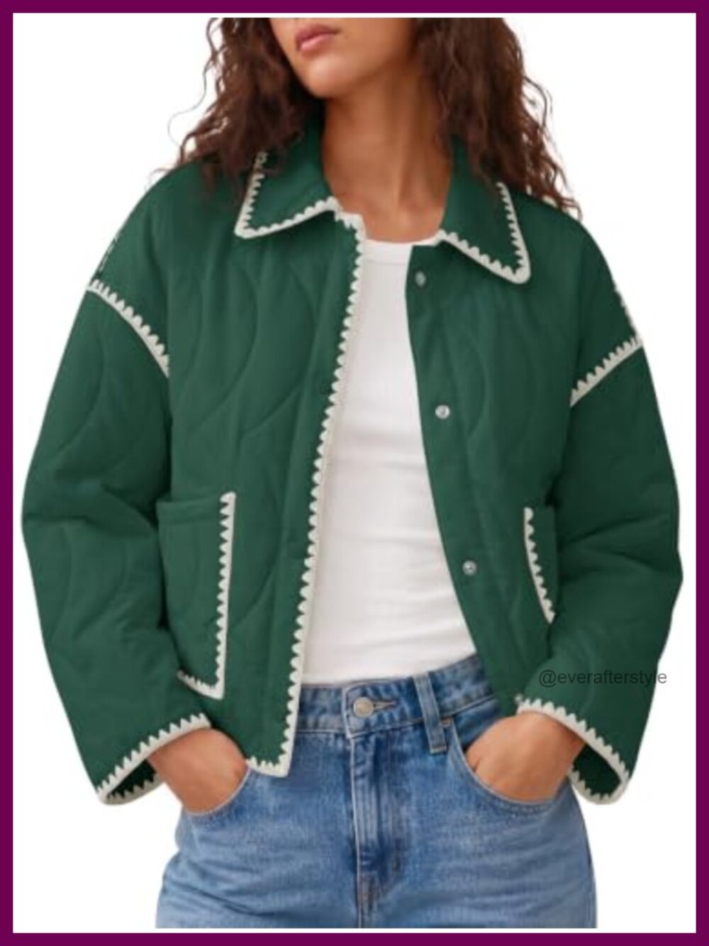 Womens Quilted Jacket Lightweight Puffer Button Down Winter Coat